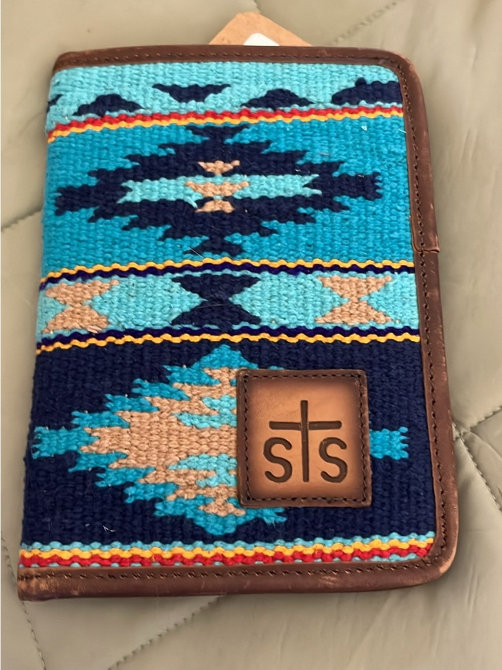 STS Ranchwear Turquoise Navy Brown Aztec Wallet